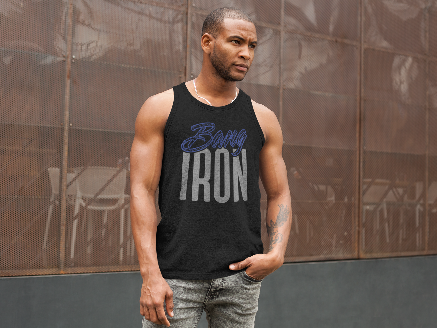 Bang iron nipsey blue bandana print tank