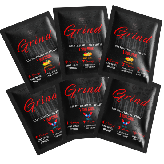 Grind Harder Pre workout sample pack bundle