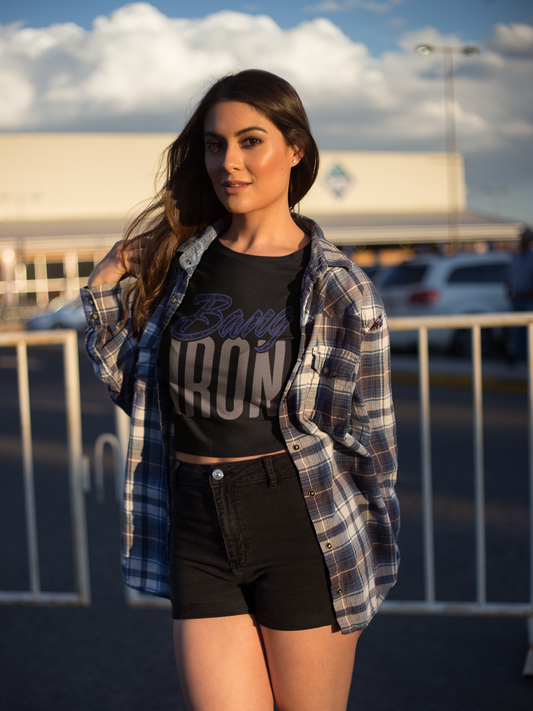 bang iron nipsey blue bandana print crop top