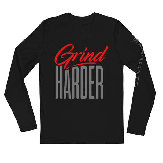 Grind Harder Long Sleeve Fitted Crew