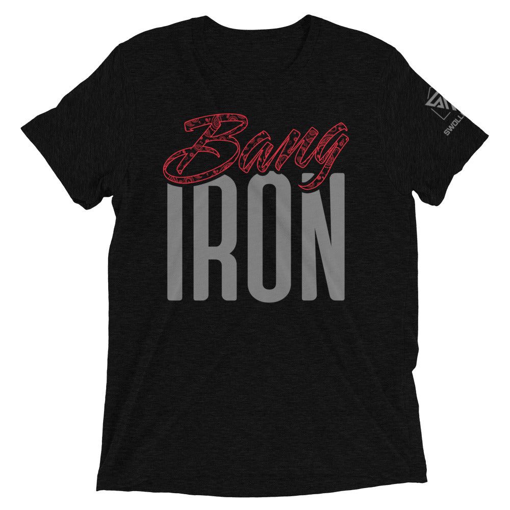 bang iron red bandana print triblend shirt